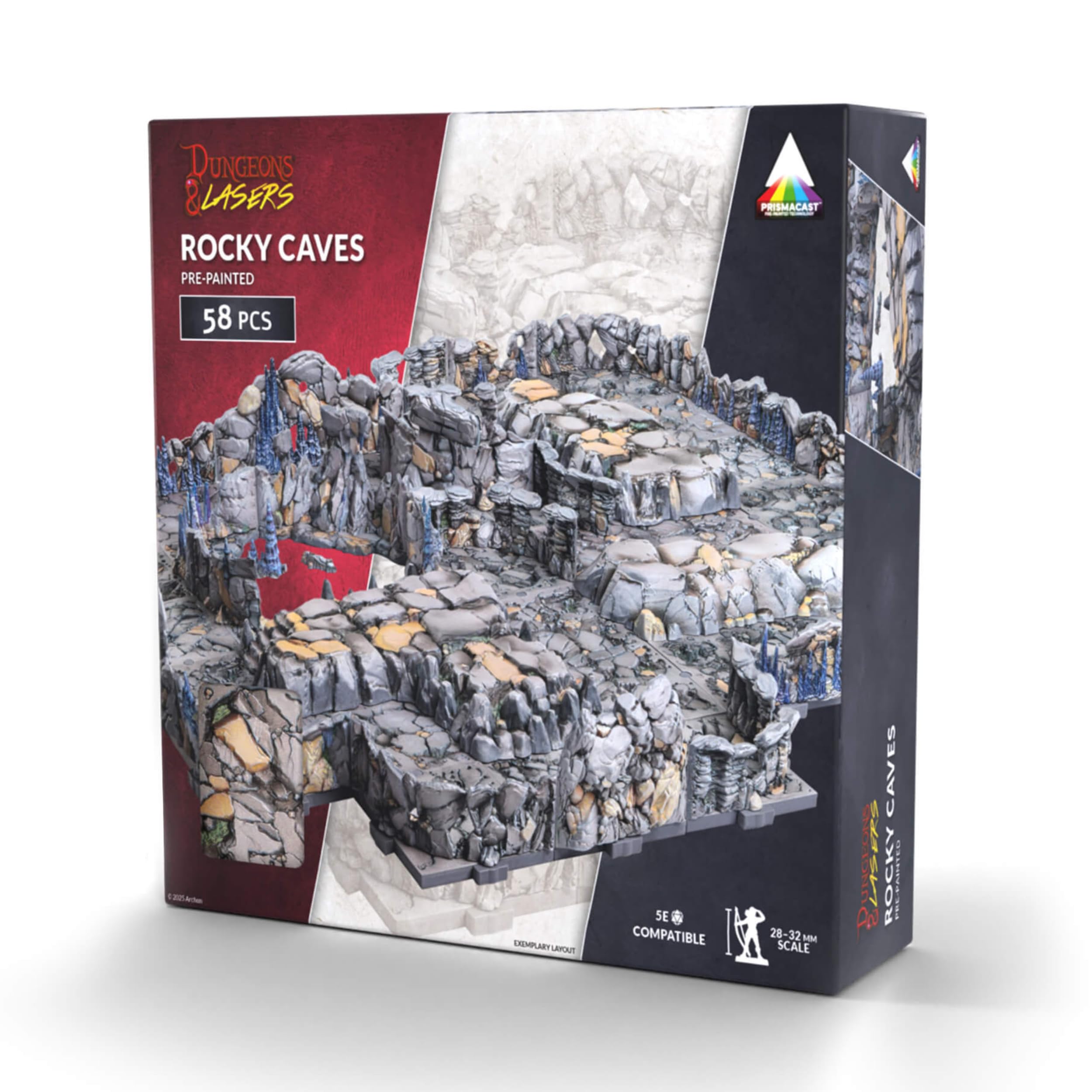 Dungeons & Lasers Rocky Caves Tabletop DND Terrain for RPG Miniatures