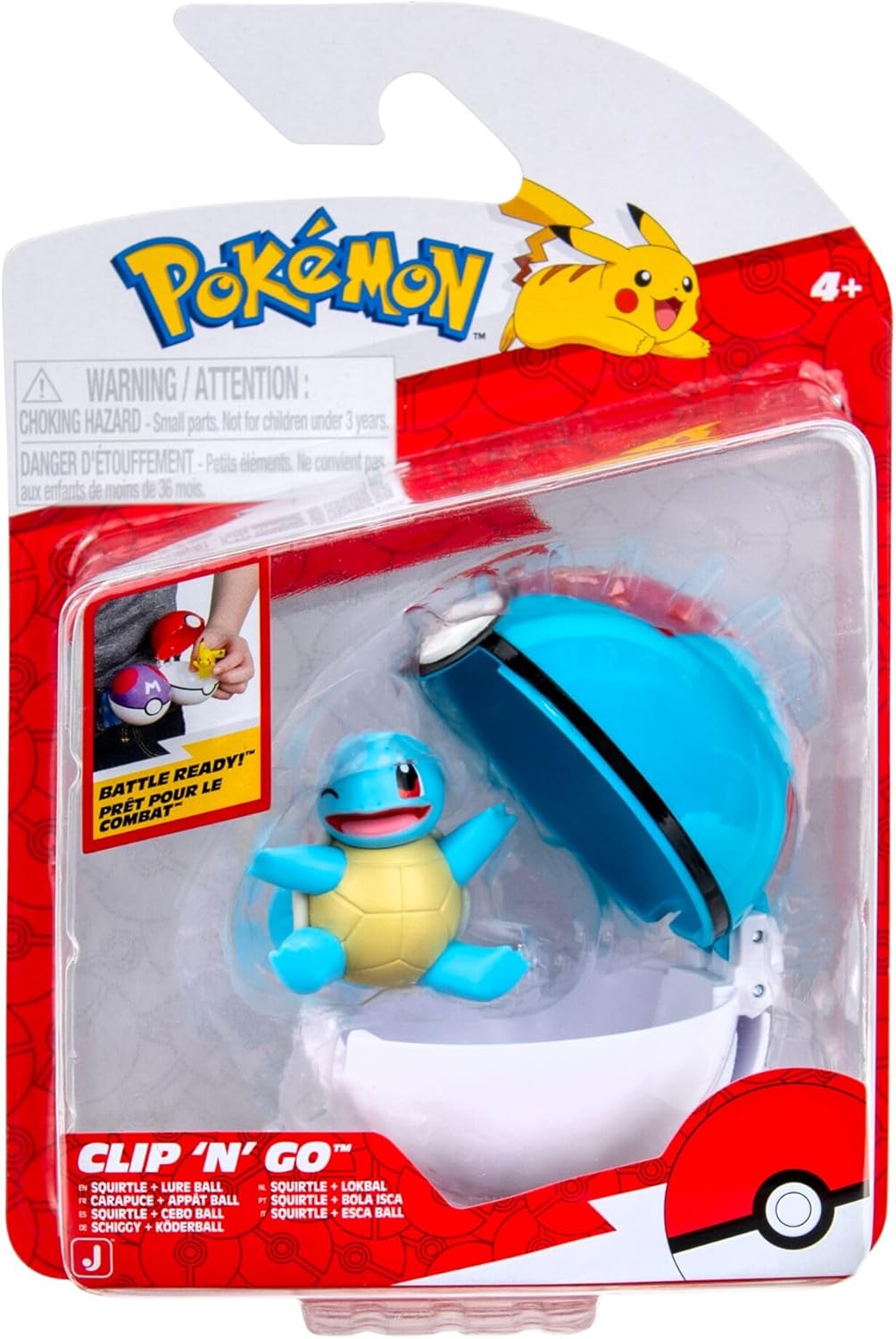 Pokémon Clip ‘N’ Go Squirtle and Lure Ball - Includes 2-Inch Battle Figure and Poké Ball Accessory