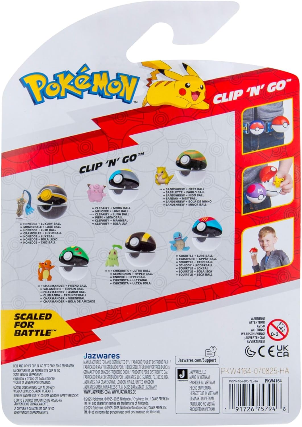 Pokémon Clip ‘N’ Go Squirtle and Lure Ball - Includes 2-Inch Battle Figure and Poké Ball Accessory