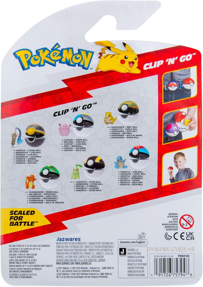 Pokémon Clip ‘N’ Go Squirtle and Lure Ball - Includes 2-Inch Battle Figure and Poké Ball Accessory