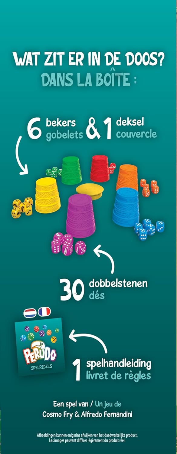 Asmodee - Perudo (New Version) - Board Game for Adults and Children from 8 Years - Shake, Talk, Win - Dice and Bluff Game - 2 to 6 Players - 30 Minutes -
