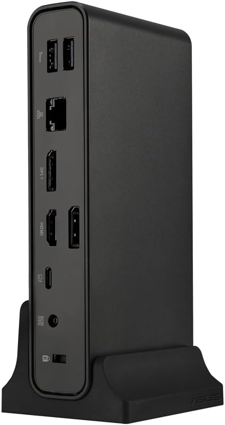 Asus DC301 Triple Display Dock – 12-in-1 USB-C Docking Station – 90W – 3 4K Displays – HDMI/DP/RJ45/USB/SD
