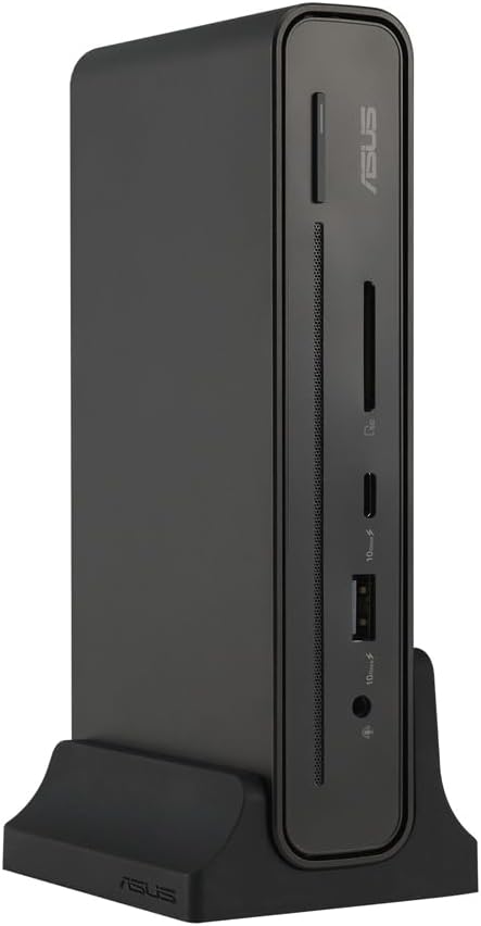 Asus DC301 Triple Display Dock – 12-in-1 USB-C Docking Station – 90W – 3 4K Displays – HDMI/DP/RJ45/USB/SD