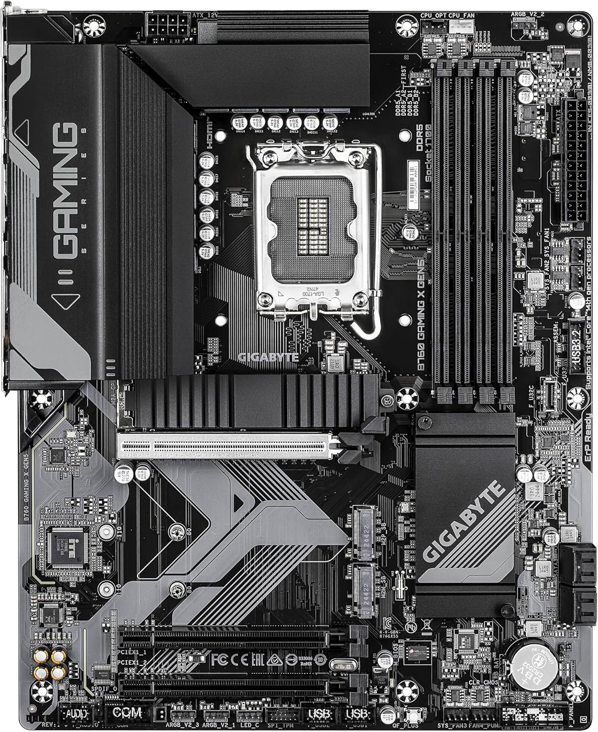 GIGABYTE B760 GAMING X GEN5 Motherboard - Supports 14th Gen. Intel Core CPUs, 8+1+1 phases VRM, up to 5600MHz DDR5, 3xPCIe 4.0 M.2, 2.5 GbE LAN, USB 3.2 Gen 2
