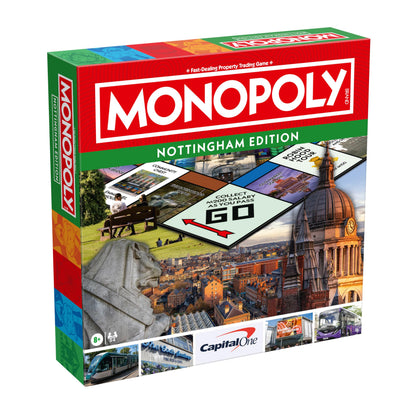 Winning Moves Nottingham Monopoly Board Game, Advance around the board and trade your way to success, gift for ages 8 plus