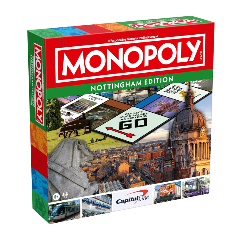 Winning Moves Nottingham Monopoly Board Game, Advance around the board and trade your way to success, gift for ages 8 plus