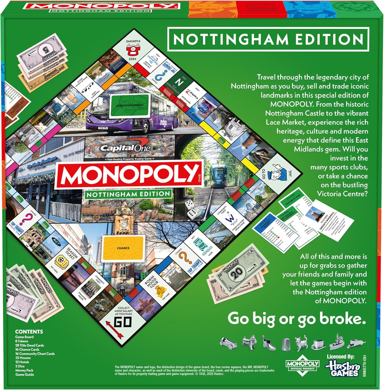 Winning Moves Nottingham Monopoly Board Game, Advance around the board and trade your way to success, gift for ages 8 plus