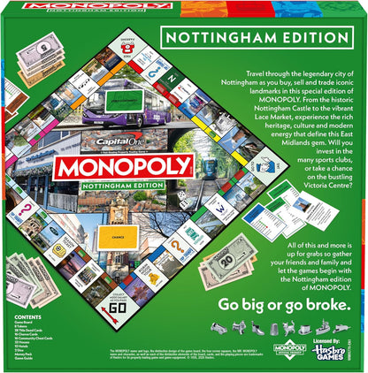 Winning Moves Nottingham Monopoly Board Game, Advance around the board and trade your way to success, gift for ages 8 plus
