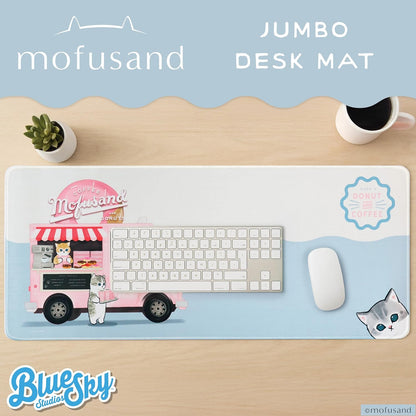Mofusand Tappetino da scrivania Jumbo, tappetino per mouse da gioco e ufficio, base antiscivolo, superficie liscia per computer, laptop e tastiera