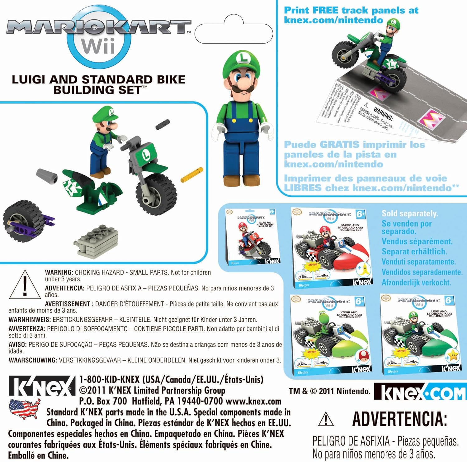 K'Nex - Statuetta di Supermario, Luigi in Moto