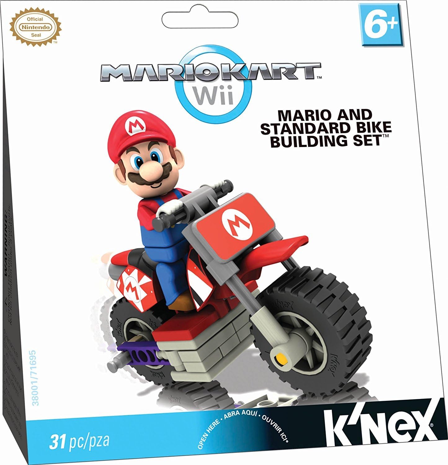 K'Nex - Statuetta di Supermario, Luigi in Moto