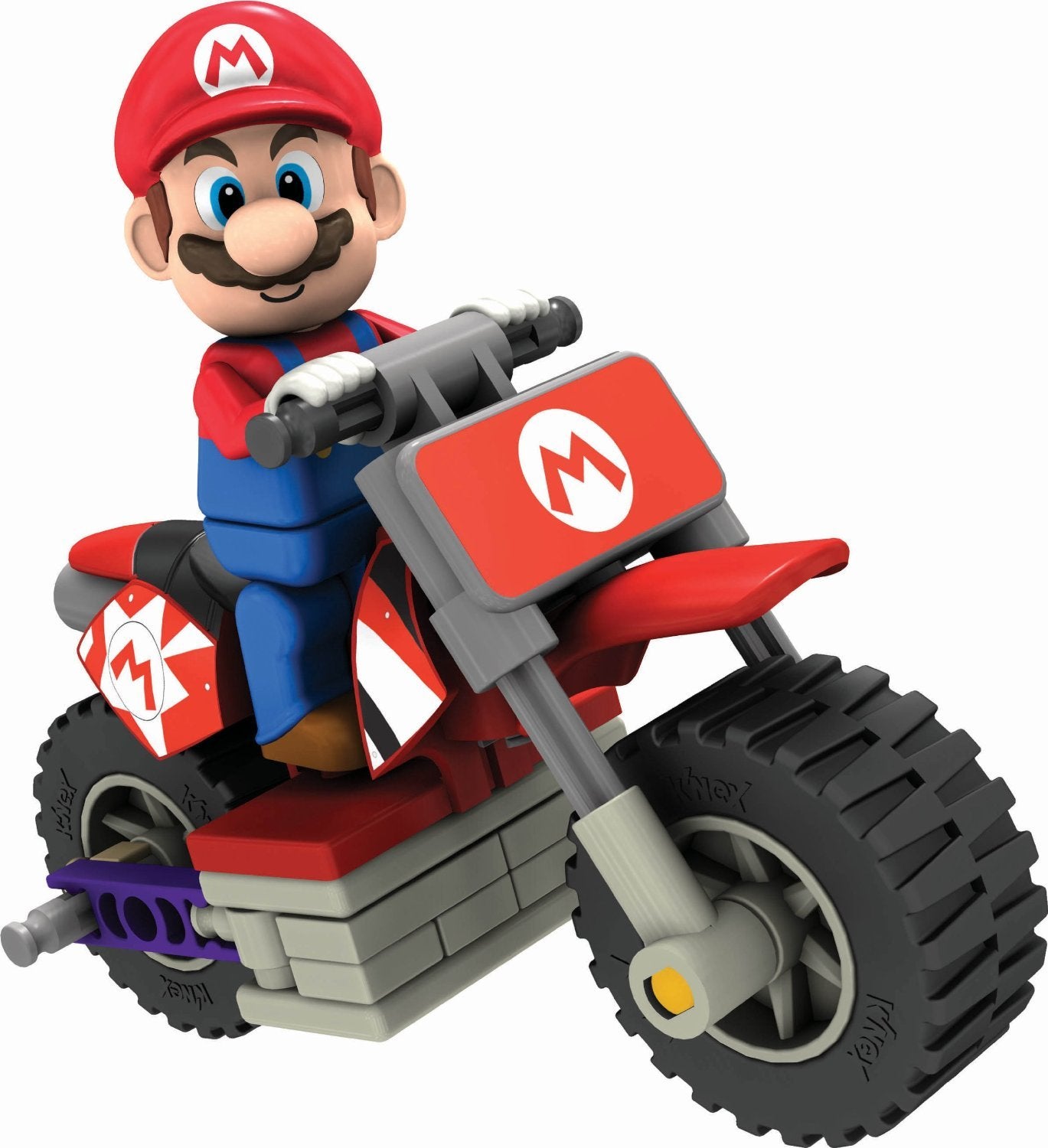 K'Nex - Statuetta di Supermario, Luigi in Moto