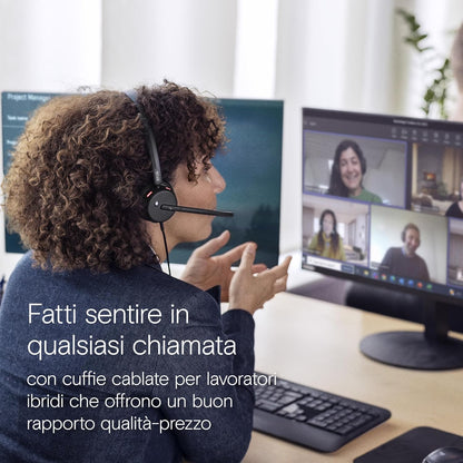 EPOS IMPACT 460T Cuffie Binaurali On-Ear con Cavo USB-C e USB-A, Doppio Microfono Noise-Cancelling, Certificato Teams, Plug-and-Play, Ottime per Ufficio, Lavoro da Casa, Zoom e Chiamate Business