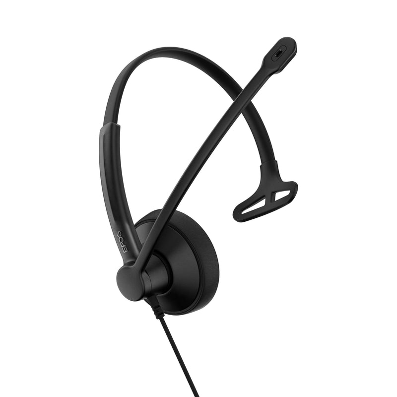 EPOS IMPACT 100 MS Mono USB-C+A Cuffie con Microfono, Certificate Microsoft Teams, Riduzione Rumore, Leggere, Supporto Silicone, Controllo Chiamate, Adattatore USB, Professionale UC, Nero