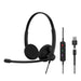 EPOS IMPACT 100 MS Stereo USB-C+A Cuffie con Microfono, Certificate Microsoft Teams, Cancellazione Rumore, Leggere, Controllo Chiamate, Auricolari Morbidi, Adattatore USB, Professionali UC