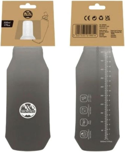 Collapsible Water Bottle, Soft 500ml Hydration Flask for Running Cycling Hiking, Lightweight Foldable Bottle, BPA Free, Foldable Water Container