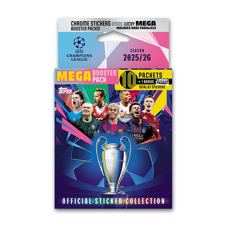 Champions League Sticker 25/26 - Mega Booster Pack (Enthält 67 Aufkleber