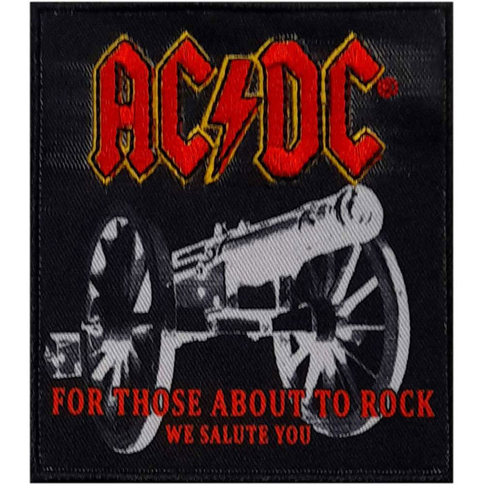 AC/DC Men's Cannon Woven Logo Woven Patch Black, Black, One size