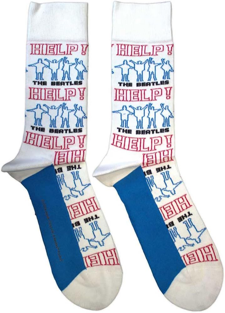 Rock Off officially licensed products The Beatles Help Outlines Repeat Ankle Socks One Size