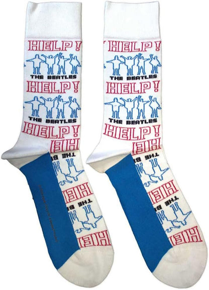 Rock Off officially licensed products The Beatles Help Outlines Repeat Ankle Socks One Size