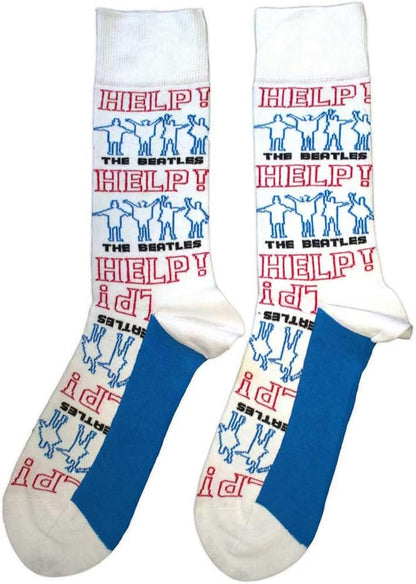 Rock Off officially licensed products The Beatles Help Outlines Repeat Ankle Socks One Size