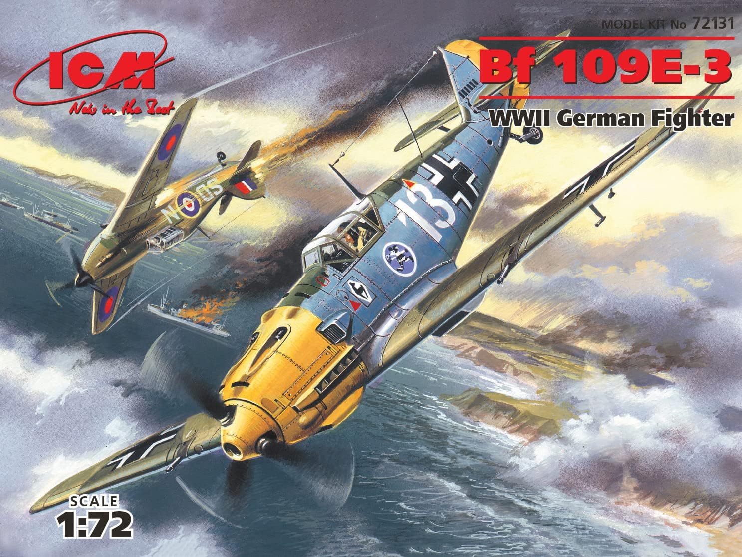 ICM ICM72131 1:72-Messerschmitt Bf 109E-3 Guerra Mondiale Tedesco Fighter