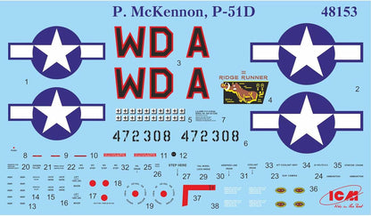 ICM 48153 - Mustang P-51D-15 con Piloti USSAF e Personale di Terra