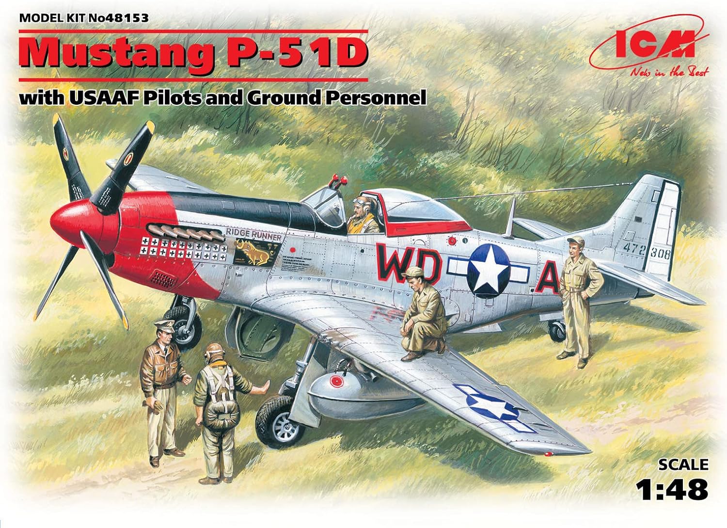 ICM 48153 - Mustang P-51D-15 con Piloti USSAF e Personale di Terra