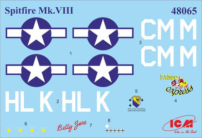 ICM 1:48 - Spitfire Mk.VIII, WWII USAAF Fighter
