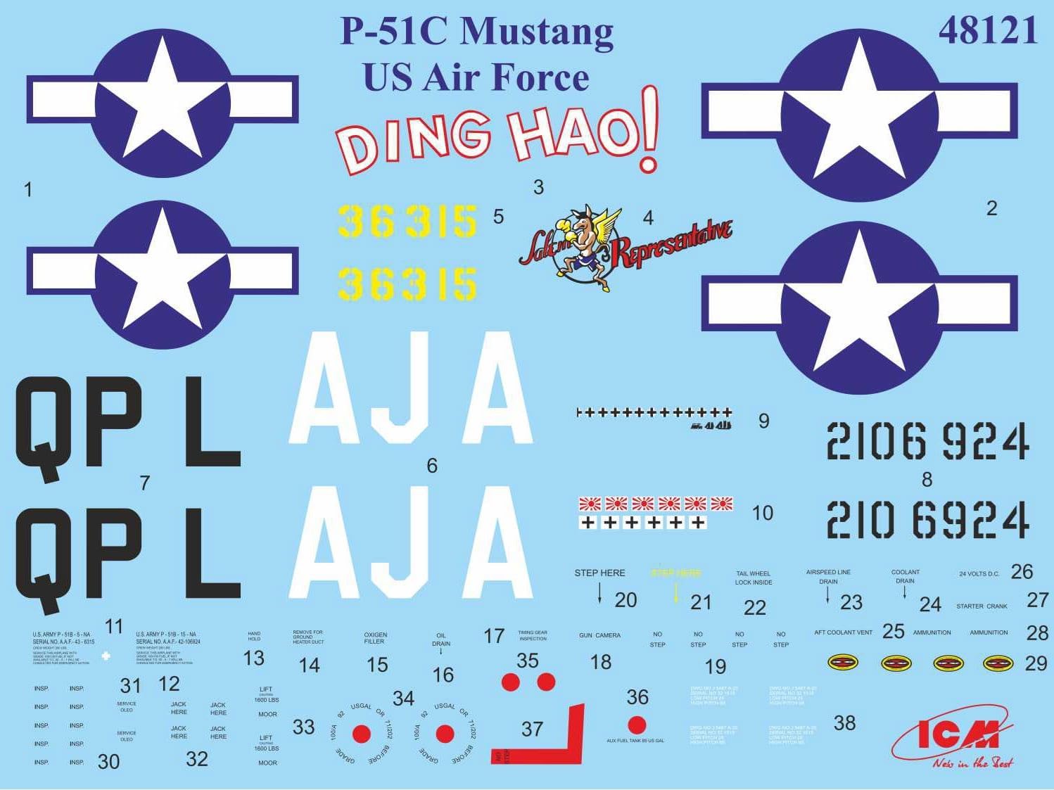 ICM 48121 - Mustang P-51C, WWII American Fighter