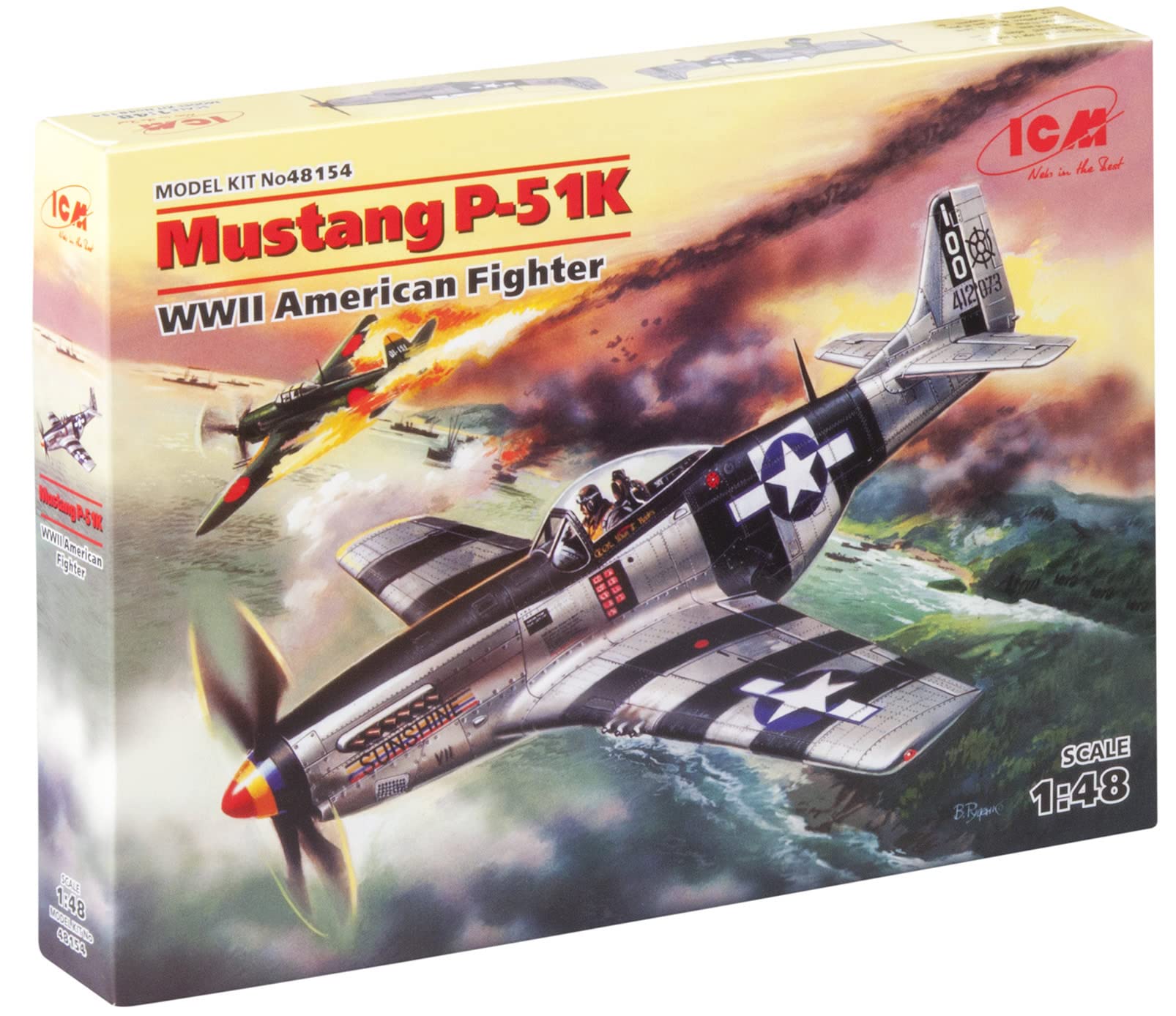 ICM 1:48 -Modellino Aereo Mustang P-51 K, WWII American Fighter - ICM48154