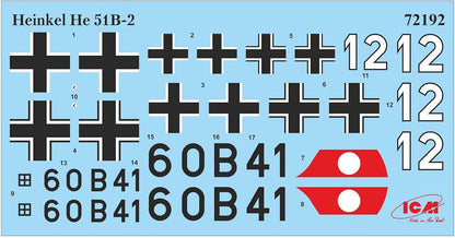 ICM 72192 - Heinkel He 51B-2, German Floatplane Fighter