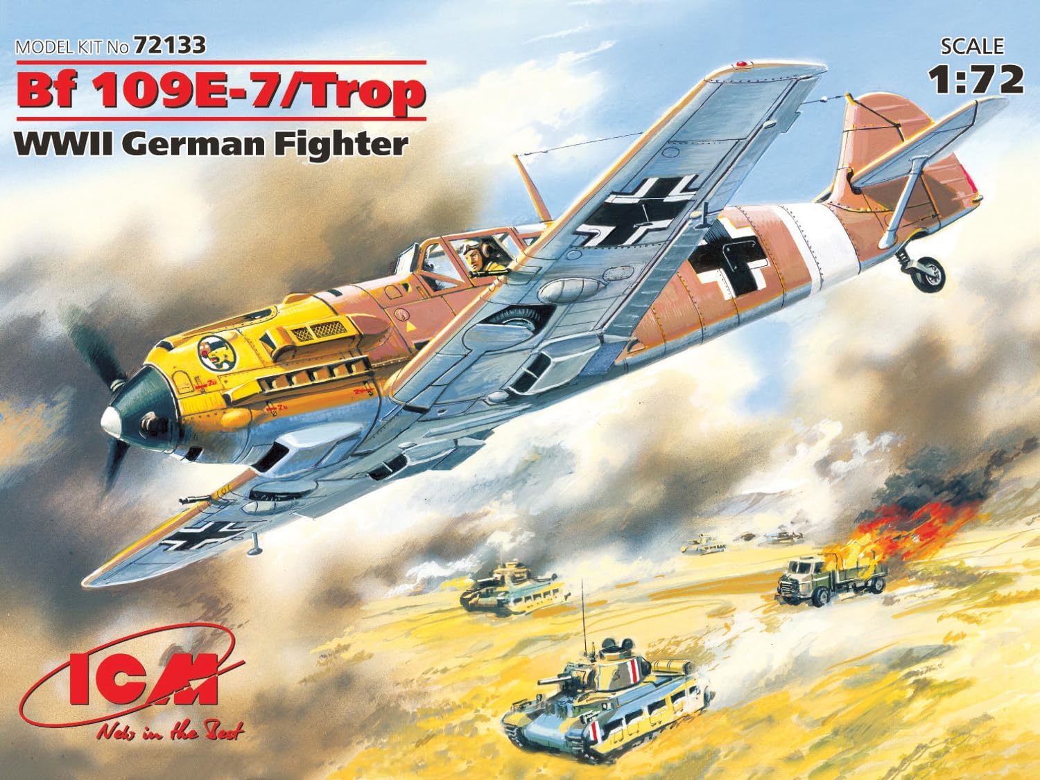 ICM 1:72 - Messerschmitt Bf 109E-7/Trop, WWII Fighter