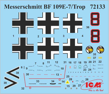 ICM 1:72 - Messerschmitt Bf 109E-7/Trop, WWII Fighter