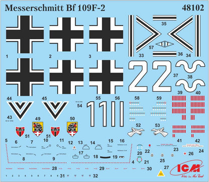 ICM ICM48102 (-) 1:48-Messerschmitt Bf 109F-2 Guerra Mondiale Tedesco Combattente