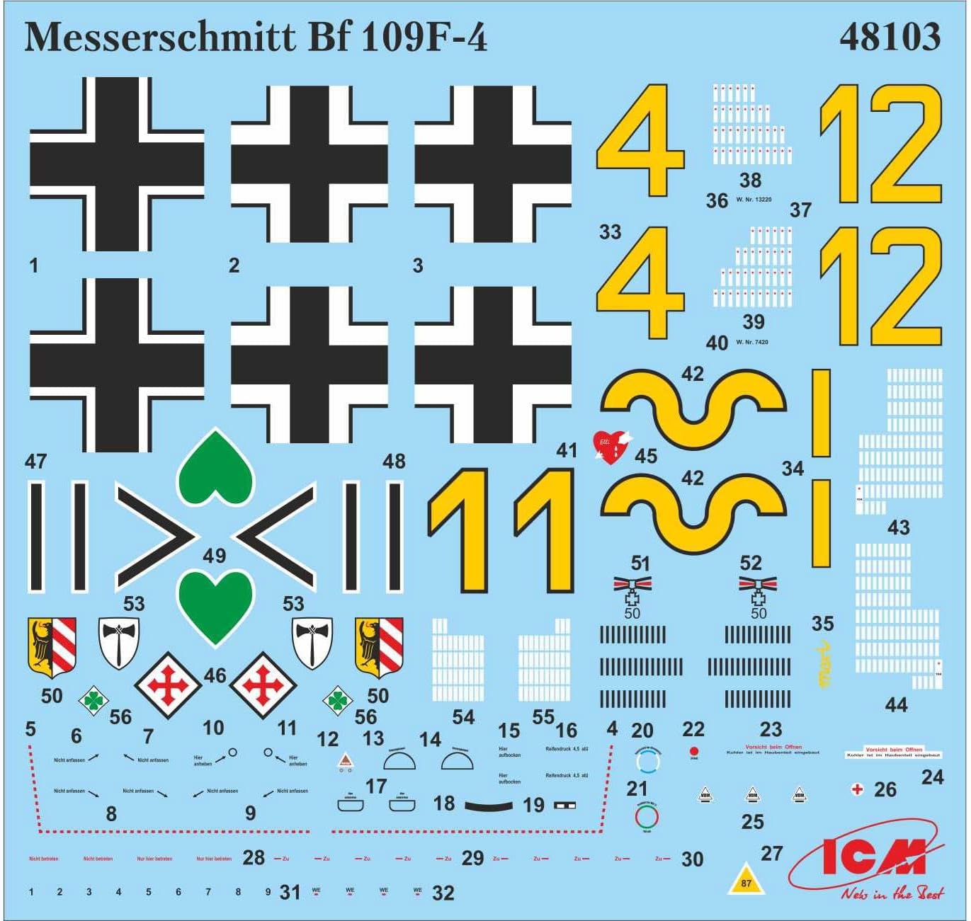 ICM 1:48 - Messerschmitt Bf 109F-4 WWII German Fighter
