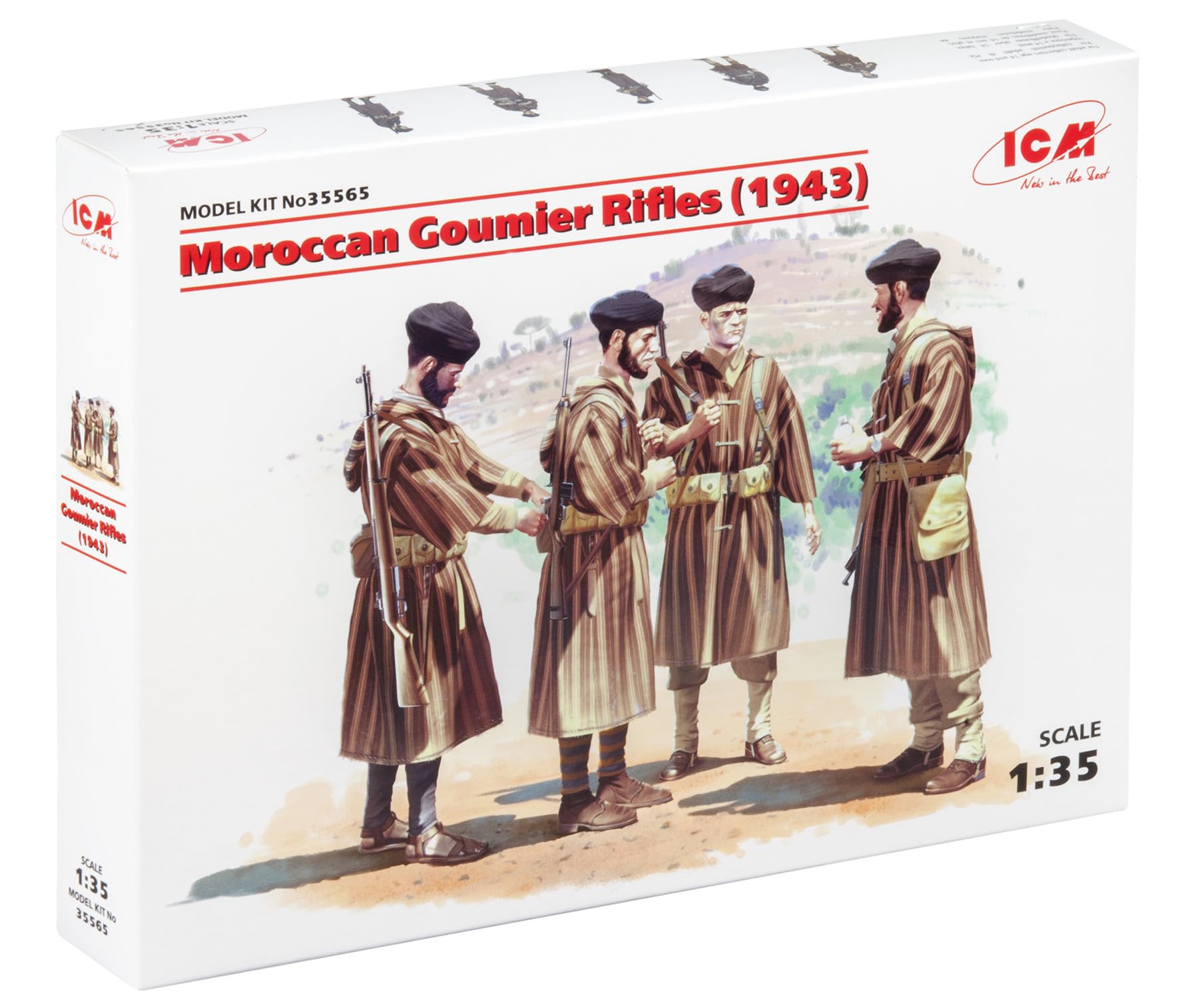 ICM 035565 – 1/35 WWII marocchina Goumier Rifles, 4 Personaggi Modellino in plastica Set