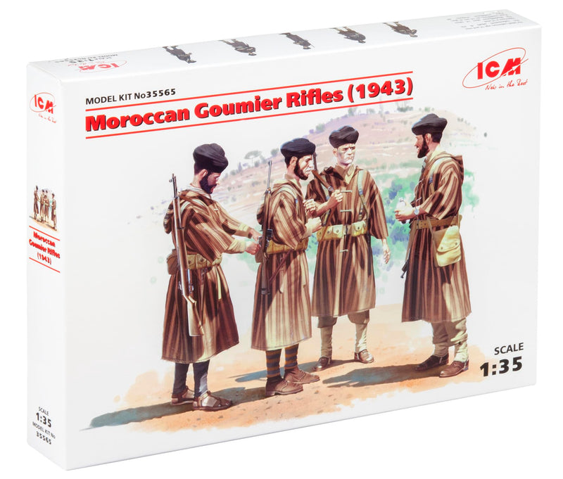 ICM 035565 – 1/35 WWII marocchina Goumier Rifles, 4 Personaggi Modellino in plastica Set