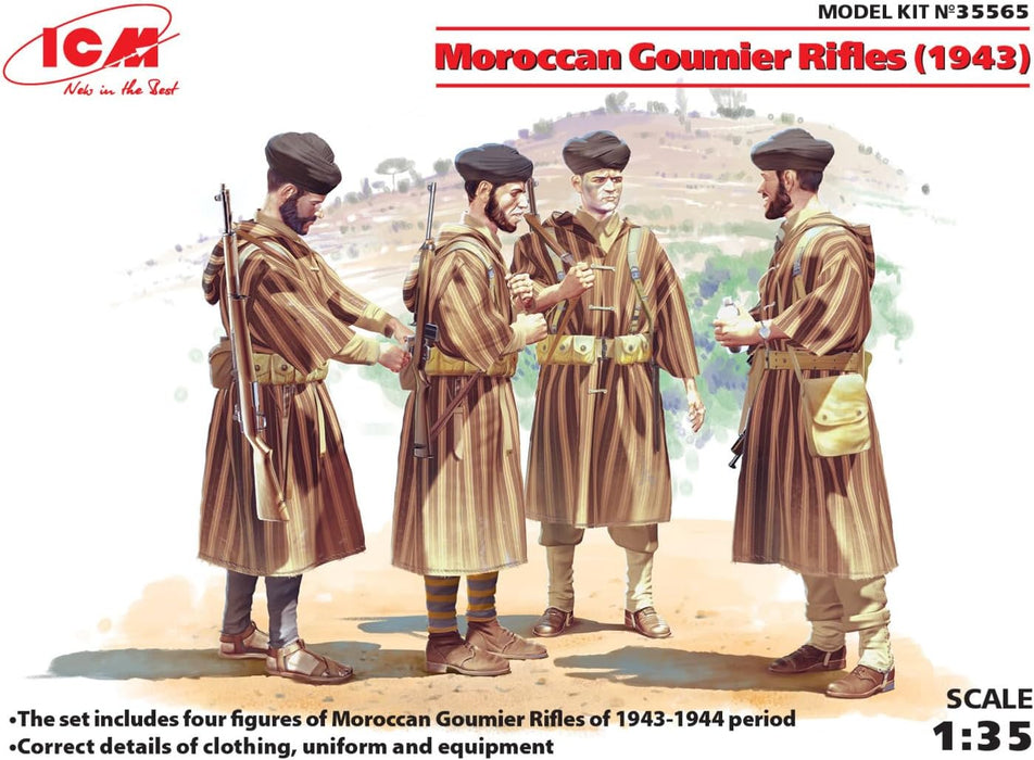ICM 035565 – 1/35 WWII marocchina Goumier Rifles, 4 Personaggi Modellino in plastica Set