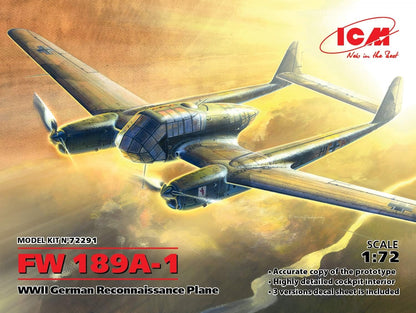 ICM 1:72 - FW 189A-1, WWII German Reconnaissance Plane