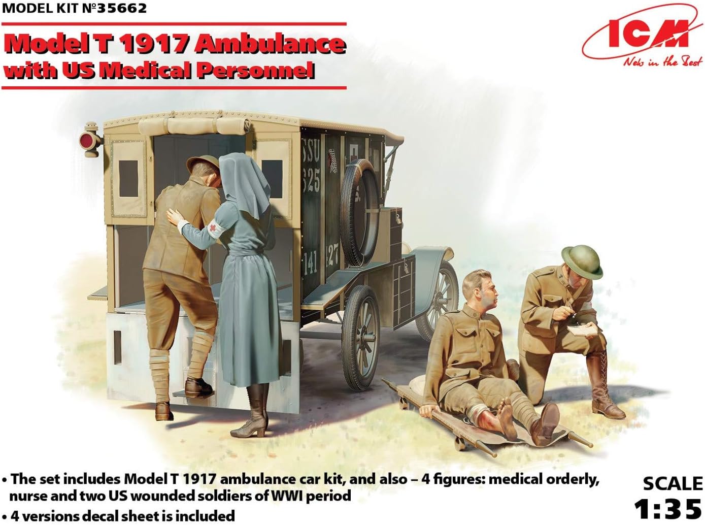 ICM 1:35 - Model T 1917 Ambulance & Medical Pers.