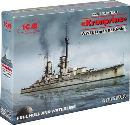 ICM S.016 - Modellino Kronprinz Fullhull & Waterline WWI German Battleship, Colore: Nero