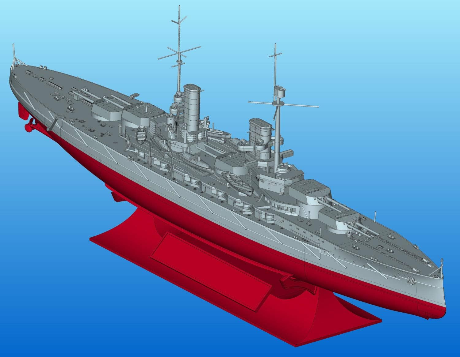 ICM S.016 - Modellino Kronprinz Fullhull & Waterline WWI German Battleship, Colore: Nero