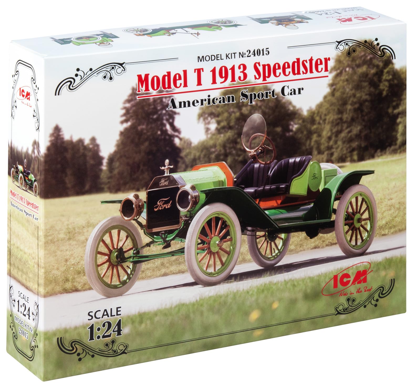 ICM ICM24015 1:24-Model T 1913 Speedster, US Sports Car, black