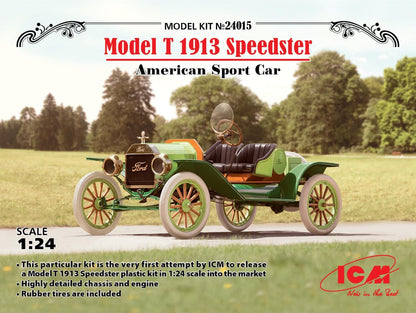 ICM ICM24015 1:24-Model T 1913 Speedster, US Sports Car, black