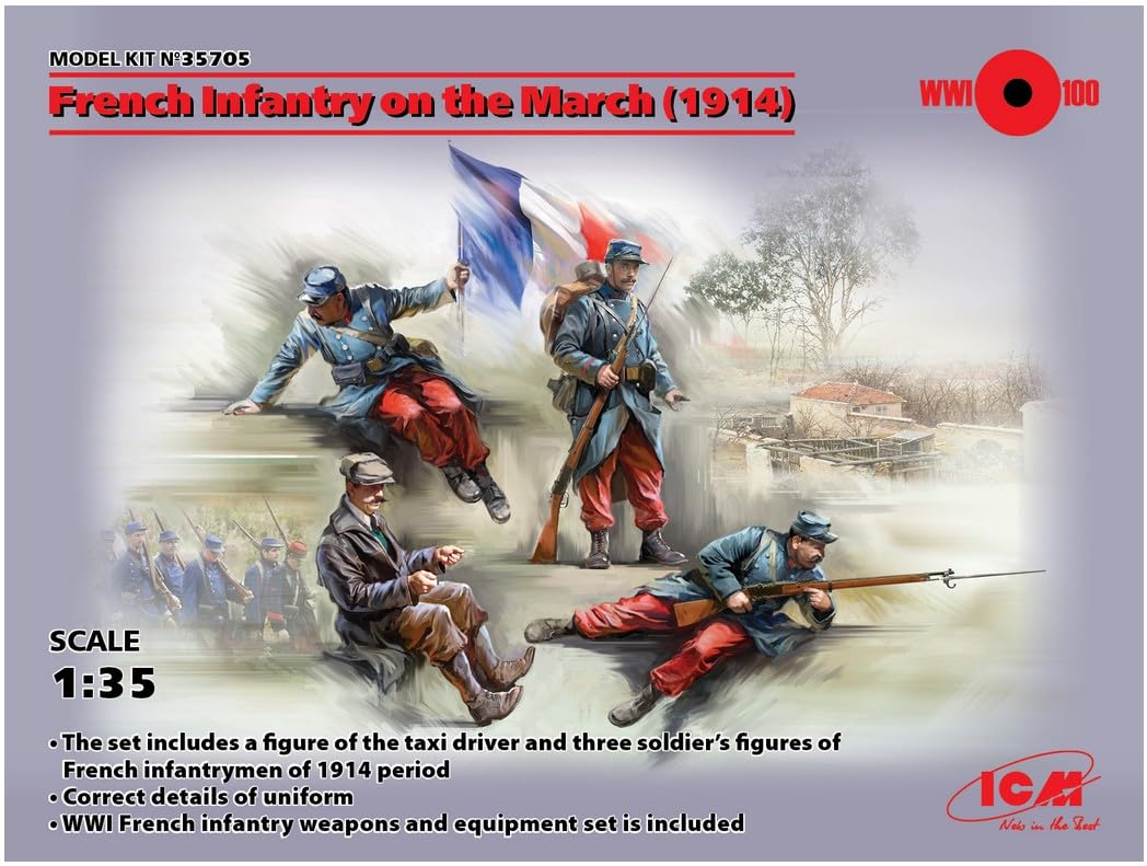 French Infantry On The March (1914) 4 Figures