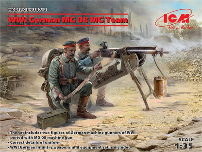 ICM ICM35711 1:35-WWI German MG08 MG Team (2 figures