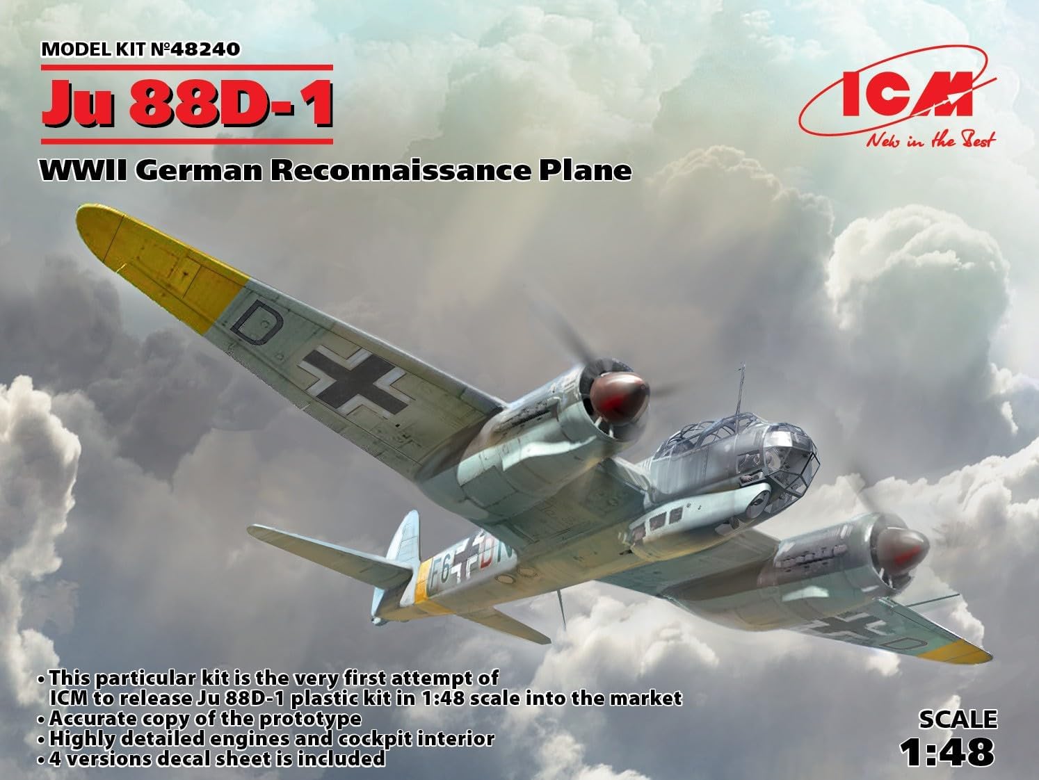 ICM 48240 Ju 88D-1,WWII German - Set di modellini per la Riproduzione, Grigio