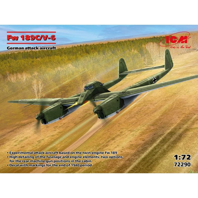 ICM - Modellino aereo Focke-wulf Fw 189c / V6 German Attack Aircraft |icm|72290| 1:72 Modellino Char Promo