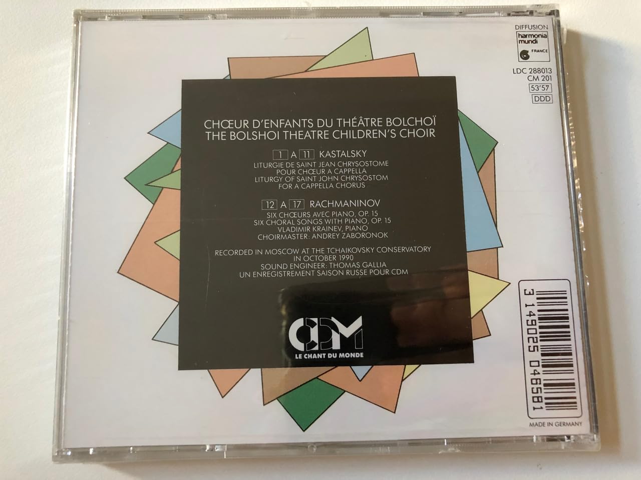 Kastalsky: Liturgy for a cappella chorus / Rachmaninov: Six choral songs with piano